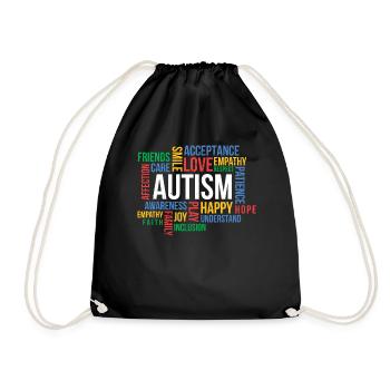 Autisme - Sac de sport léger - noir - Devant