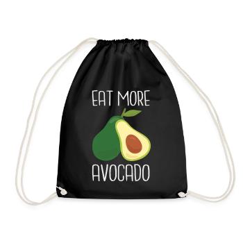 Avocado Guacamole Vegan Gift - Drawstring Bag - black - Front