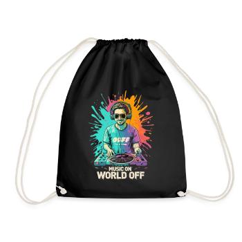 DJ Music On World Off Disc-Jockeys - Turnbeutel - Schwarz - Vorne