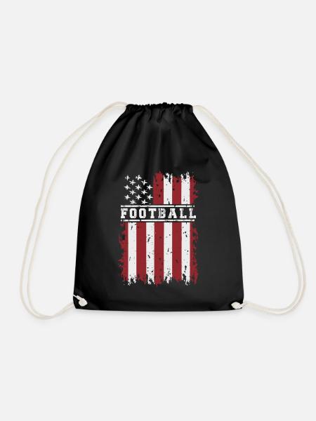 AMERICAN FOOTBALL Amerika USA Grunge Flagge - Turnbeutel - Schwarz