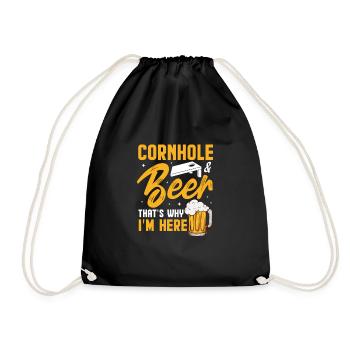 Cornhole Beanbag Sackloch Geschenk - Turnbeutel - Schwarz - Vorne