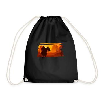 Cowboy Cowboystiefel Western Geschenk - Turnbeutel - Schwarz - Vorne