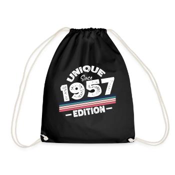 Unique Since 1957 Edition Birthday Vintage 1957 - Drawstring Bag - black - Front
