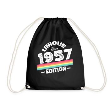 Unique Since 1957 Edition Birthday Vintage 1957 - Drawstring Bag - black - Front