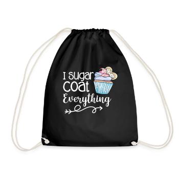 Cupcake Muffin Baking Gift - Drawstring Bag - black - Front