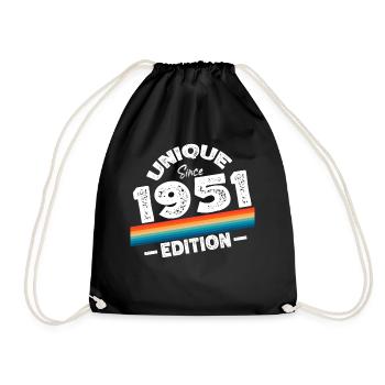 Unique Since 1951 Edition Birthday Vintage 1951 - Drawstring Bag - black - Front