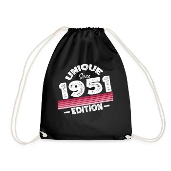 Unique Since 1951 Edition Birthday Vintage 1951 - Drawstring Bag - black - Front