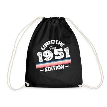 Unique Since 1951 Edition Birthday Vintage 1951 - Drawstring Bag - black - Front