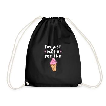 Eiscreme Eis Eiskrem Ice Cream Sommer Geschenk - Turnbeutel - Schwarz - Vorne