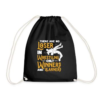 Wrestling Wrestler Fight Wrestling Ringer Gift - Drawstring Bag - black - Front