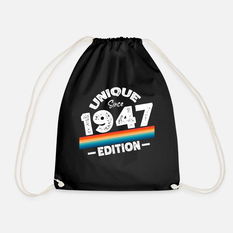 Unique seit 1947 Edition Geburtstag Vintage 1947 - Turnbeutel - Schwarz