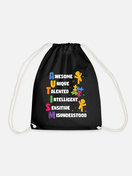 Autism - Drawstring Bag - black