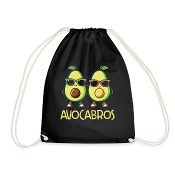 Avocado Guacamole Vegan Gift - Drawstring Bag - black - Front