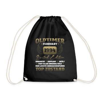 30th Birthday Classic Car February Vintage 1994 - Drawstring Bag - black - Front