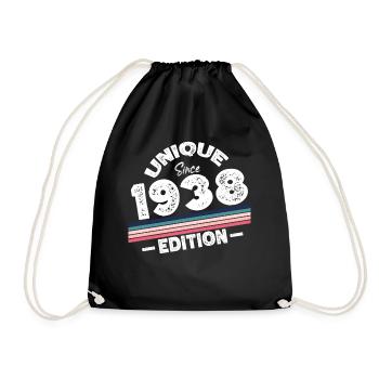 Unique since 1938 Edition Birthday Vintage 1938 - Drawstring Bag - black - Front
