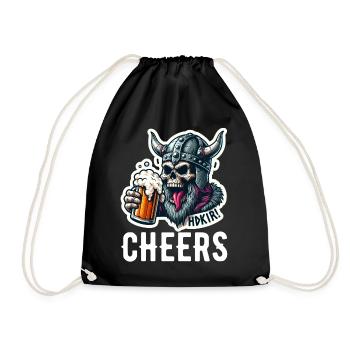 Viking bière acclamations crâne Odin guerrier - Sac de sport léger - noir - Devant