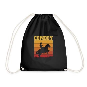 Cowboy Cowboystiefel Western Geschenk - Turnbeutel - Schwarz - Vorne