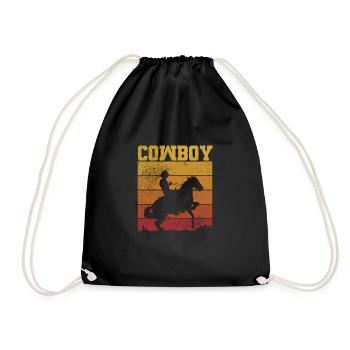 Cowboy - Drawstring Bag - black - Front