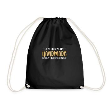 Crochet Knitting Sewing Seamstress Gift - Drawstring Bag - black - Front