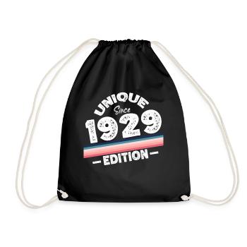 Unique Since 1929 Edition Birthday Vintage 1929 - Drawstring Bag - black - Front