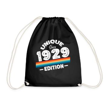 Unique Since 1929 Edition Birthday Vintage 1929 - Drawstring Bag - black - Front