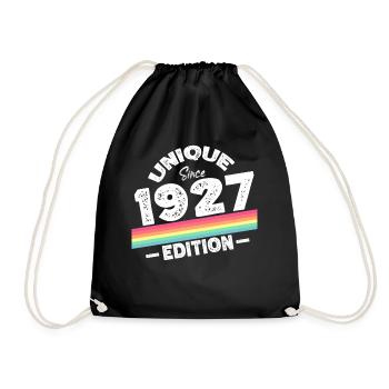 Unique seit 1927 Edition Geburtstag Vintage 1927 - Turnbeutel - Schwarz - Vorne