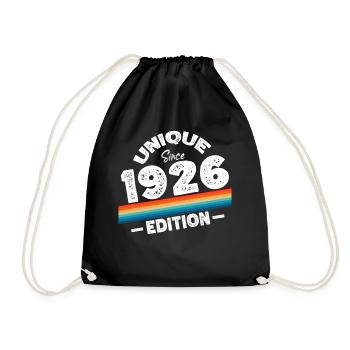 Unique seit 1926 Edition Geburtstag Vintage 1926 - Turnbeutel - Schwarz - Vorne