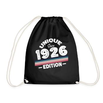 Unique seit 1926 Edition Geburtstag Vintage 1926 - Turnbeutel - Schwarz - Vorne