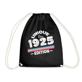 Unique seit 1925 Edition Geburtstag Vintage 1925 - Turnbeutel - Schwarz - Vorne
