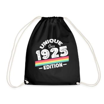Unique seit 1925 Edition Geburtstag Vintage 1925 - Turnbeutel - Schwarz - Vorne