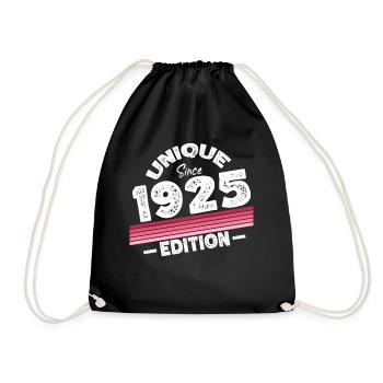 Unique seit 1925 Edition Geburtstag Vintage 1925 - Turnbeutel - Schwarz - Vorne