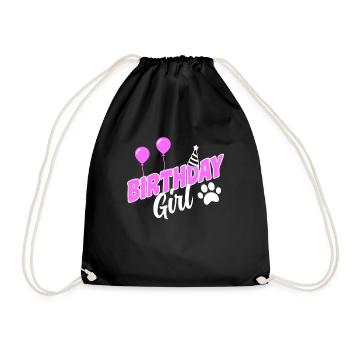 Chiens Anniversaire Joyeux Anniversaire Fille Chien Rose - Sac de sport léger - noir - Devant