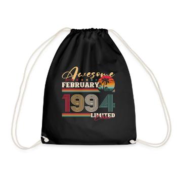 30. Geburtstag Mann Februar Jahrgang 1994 Awesome - Turnbeutel - Schwarz - Vorne
