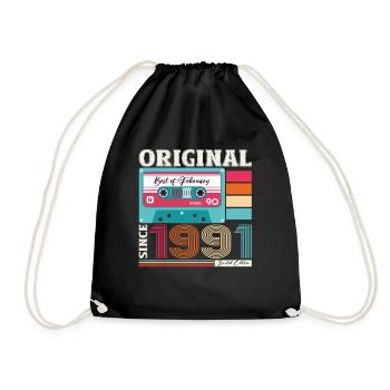 33e anniversaire mari février 1991 Mixtape Cassette - Sac de sport léger - noir - Devant