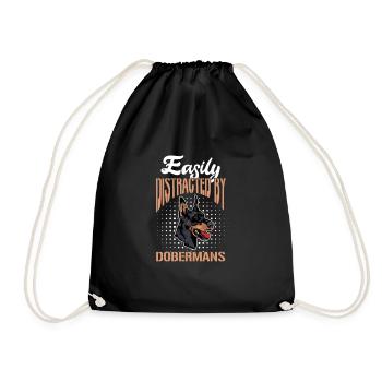 Doberman chien chiens cadeau pour animaux de compagnie - Sac de sport léger - noir - Devant