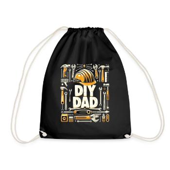 Vatertag DIY DAD Papa Heimwerker Vater - Turnbeutel - Schwarz - Vorne