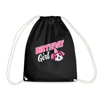 Chiens Anniversaire Joyeux Anniversaire Fille Chien Rose - Sac de sport léger - noir - Devant