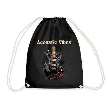 Acoustic Vibes Funny Quote Guitar Teacher - Drawstring Bag - black - Front