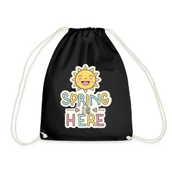 Printemps Le printemps est là, les fleurs du soleil - Sac de sport léger - noir - Devant