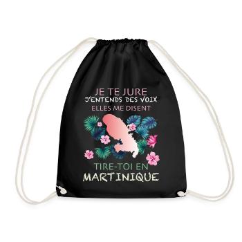 Martinique Women Humor Nostalgia - Drawstring Bag - black - Front