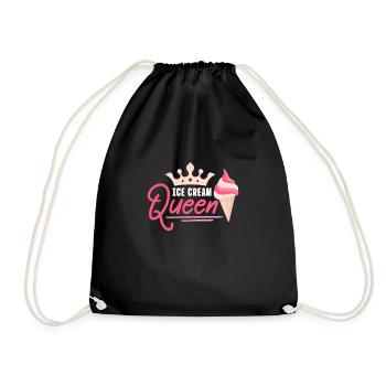 Eiscreme Eis Eiskrem Ice Cream Sommer Geschenk - Turnbeutel - Schwarz - Vorne