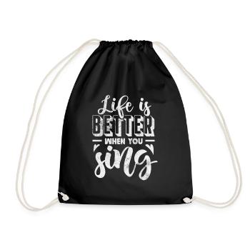 Singer - Drawstring Bag - black - Front