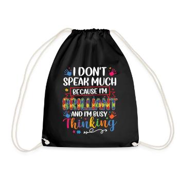 Autism Awareness Day Autistic Gift - Drawstring Bag - black - Front