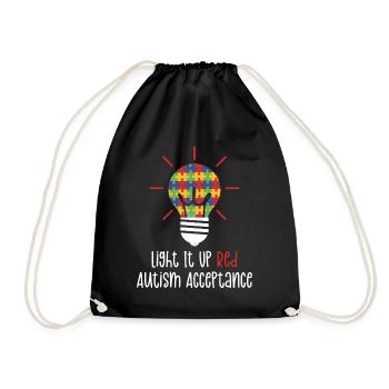 Autism Awareness Day Autistic Gift - Drawstring Bag - black - Front