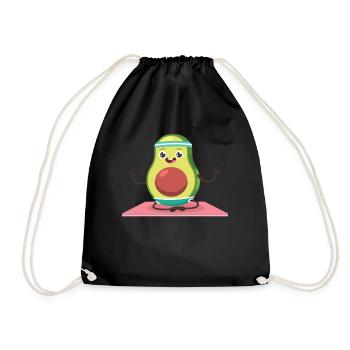 Avocado Guacamole Vegan Gift - Drawstring Bag - black - Front