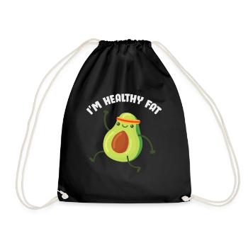Avocado Guacamole Vegan Gift - Drawstring Bag - black - Front