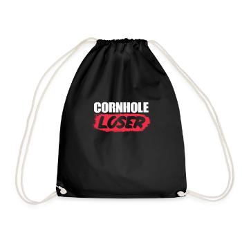 Cornhole Beanbag Sackloch Geschenk - Turnbeutel - Schwarz - Vorne