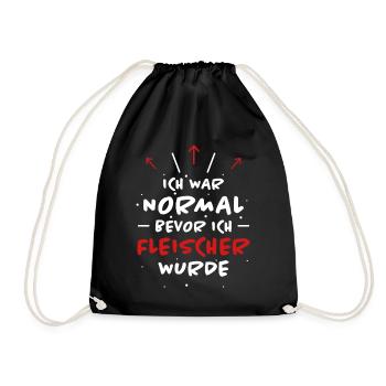 Fleischer Spruch Metzger Lustig Fleischer Geschenk - Turnbeutel - Schwarz - Vorne