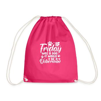 Doberman chien chiens cadeau pour animaux de compagnie - Sac de sport léger - fuchsia - Devant