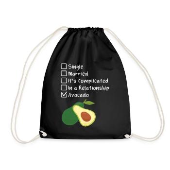 Avocado Guacamole Vegan Geschenk - Turnbeutel - Schwarz - Vorne